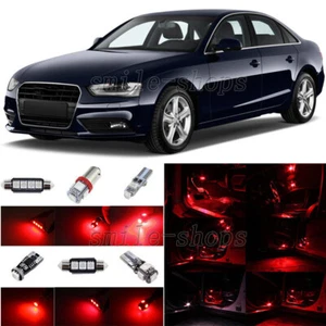 14X Brilliant Red LED Interior Light Package Kit For 2009-2013 Audi A4 S4 B8 - Picture 1 of 8