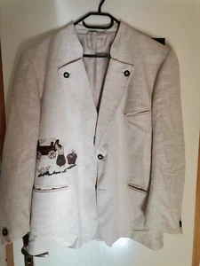 Original "Paolo Negrato" Trachtenjacke beige Motiv Herren Größe 56 - Bild 1 von 13