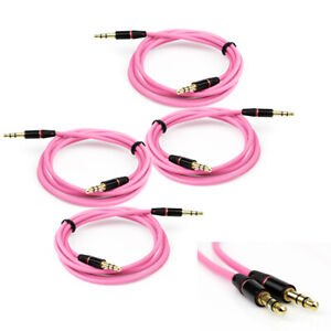 NEW 4X 4FT 3.5MM AUX M/M AUDIO CABLE PINK FOR LG OPTIMUS G2 L9 HTC ONE MOTO X G