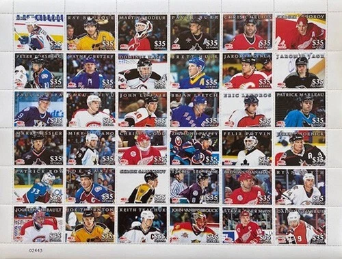 Guyana 1998 - NHL All Stars Hockey - Sheet of 36 Stamps - Scott #3325 - MNH - Image 1 of 1