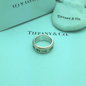 Tiffany & Co. seltener ATLAS Silber Titan Band Ring Größe N 1/2 UK, 7 US, 54 1/2EU