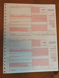 2020 IRS 1099-NEC Forms (for 2 recipients)-For Prior Year's Tax Filing Season - Picture 1 of 3