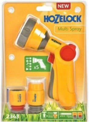 Hozelock Multi Spray Watering Gun Starter Set Hose With Rose & Tap Connectors - Image 1 of 4