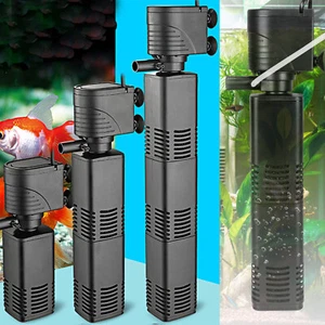 4in1 Internal Aquarium Fish Tank Filter Submersible Oxygen Water Pump 211-528GPH - Picture 1 of 16