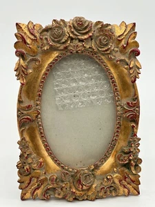 Vintage Bronze & Gold Ton Blumen Barock Stil Staffelei Rückseite Bilderrahmen 4x6 Harz - Bild 1 von 6