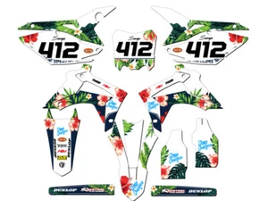 2013-2016 CRF 450 R TROPIC White Senge Graphics Kit Compatible with Honda - Picture 1 of 10