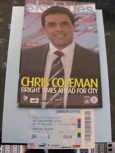 Coventry V Leicester City 23.02.08 Programm & Ticket in ordentlichem Zustand - Bild 1 von 1