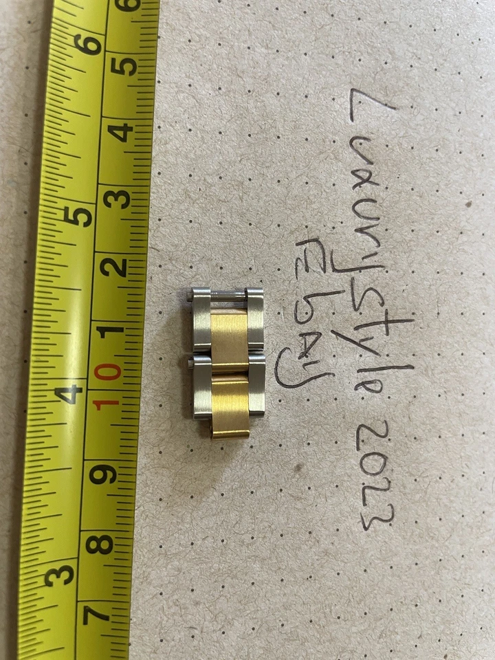 ROLEX SUÍÇO GENUÍNO 179313 SÓLIDO 18K. LÍNQUIA DE PULSEIRA DE RELÓGIO FEMININO OURO MACIÇO E AÇO - Imagem 1 de 4