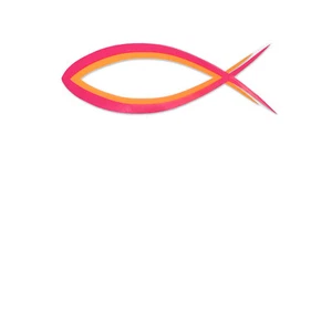 Aufkleber "Fisch" - pink/neonorange (*NEU*) - Bild 1 von 1