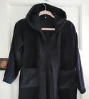 Boys Hooded Dressing Gown Robe Black Long Sleeved  No Belt Aged 14 years 