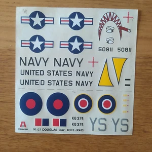 decals for ITALERI 127 Douglas C47-DC3-R4D  scala 1/72 - Bild 1 von 1