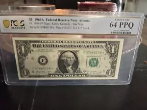 1969 A $1 Dollar Federal Reserve Star Note ATLANTA PCGS 64 PPQ (Tougher Series) - Picture 1 of 3