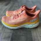 Hoka One One Clifton 8 Road Running Shoes Womens 10 Sun Bales Shell Coral Orange
