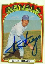 Dick Drago autographed Baseball Card (Kansas City Royals) 1972 Topps #205