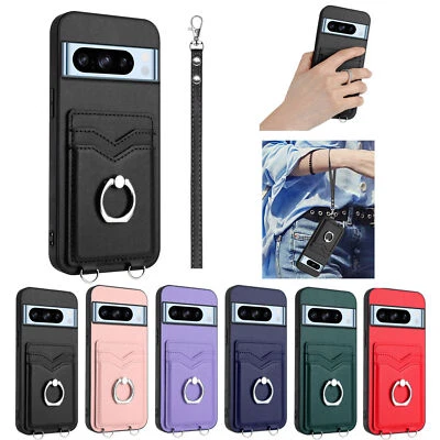 Shockproof Leather Ring Stand Straps Slim Phone Case For Google Pixel 8A 9 9 Pro - Image 1 of 4