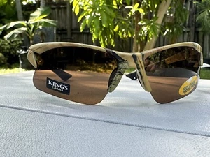 24/7 Life ~ King's Camo CA1 Half-Rim Wrap Sunglasses -Lite Camo - Brown Lens - Picture 1 of 6