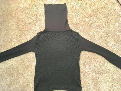 Dolce & Gabbana Women's Black Turtleneck Sweater w Open Work Lurex Sz 30/34 NWOT - Image 1 of 4