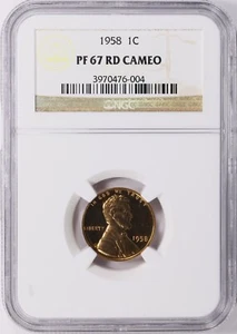 1958 Lincoln Cent NGC PF67 Cameo RED PR67 Cameo RD - Picture 1 of 2