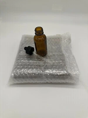 Botella de vidrio ámbar de 1 oz con gotero negro - 10 botellas Foto 1 de 2