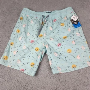 Valor Collective Swim Trunks Shorts Mens Small Emoji Turqouise Drawstring NWT - Picture 1 of 8