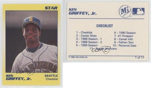 1990 Star Ken Griffey Jr Yellow Ken Griffey Jr #1 HOF