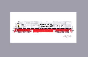 Canadian Pacific SD70ACU #7022 Bandera de Estados Unidos 11"x17" impresión mate firmada por Andy Fletcher - Imagen 1 de 1