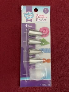 Baked With Love TIPS SET + COUPLER Cake Decorating Tool FLOWERS & BORDERS *NEW* - Picture 1 of 1