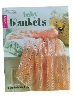  Leisure Arts Baby Blankets Crochet Pattern Book, Pre-owned. 8 Unique Designs. - Image 1 of 3