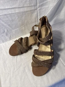 Stuart Weitzman Gladiator Braided Tan Flat Sandals Women Size 8.5M - Picture 1 of 7