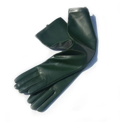 Mujeres Invierno Nuevos Guantes Largos Codo Estilo Liso Cuero Oveja Real Varios Colores Foto 1 de 4