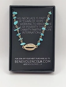 Benevolence LA Muschel Halskette Halskette Türkis Sommer Halskette Boho Schmuck NEU - Bild 1 von 6