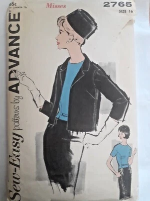 Ensemble Jacket Blouse Skirt Suit 16 Advance 2765 Sewing Pattern VTG Cut Chic  - Image 1 of 4