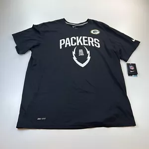 NEW NWT Nike Green Bay Packers Shirt Mens Extra Large Xl Black Dri Fit NFL - Picture 1 of 8