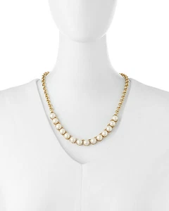 Kate Spade Gold NWT Squared Away Strand Pearl Necklace Bridal Wedding elegant - Picture 1 of 6