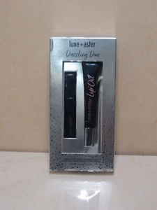 LUNE+ASTER DAZZLING DUO STRATOSPHERE VOLUMIZING MASCARA & POWERLIPS LIP OIL BOX - Picture 1 of 1
