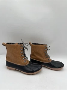 Report Women's Upton Tan Mid Calf Winter Duck Boot Rain Boot Brown Size 8 - Picture 1 of 7
