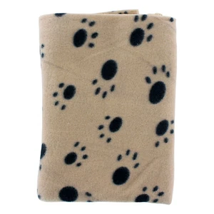 Paw Print Pet Ultra-Soft Fleece Blanket, 39 in x 27 in - Beige - Picture 1 of 1