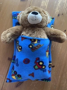 Build a bear teddy sleeping bag blanket pocket Blue Trucks Diggers snuggle bed - Picture 1 of 5