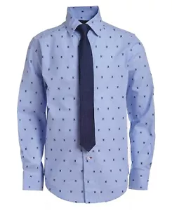 Tommy Hilfiger BLUE Boys' Long Sleeve Dress Shirt, US 4 - Picture 1 of 3