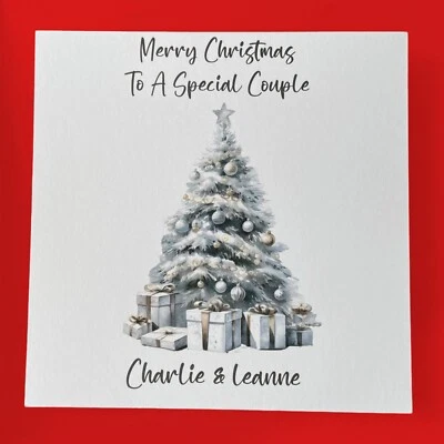 FIONA'S INVITATIONS AND CARDS Personalised Christmas Card Couple Friends Son Daughter in Law Niece Nephew