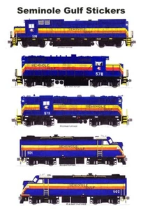 Locomotoras Seminole Gulf 5 pegatinas individuales Andy Fletcher - Imagen 1 de 1