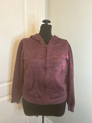 Mossimo Supply Co Mujer’s M Brezo Ciruela Cintura Corta Cremallera Completa Gráfico Sudadera con Capucha Foto 1 de 4