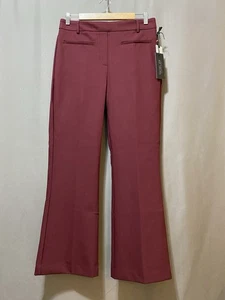 NWT Rachel Zoe Women 4-Way Stretch Hi-Rise Flare Ankle Pants Size 8 Dark Magenta - Picture 1 of 14