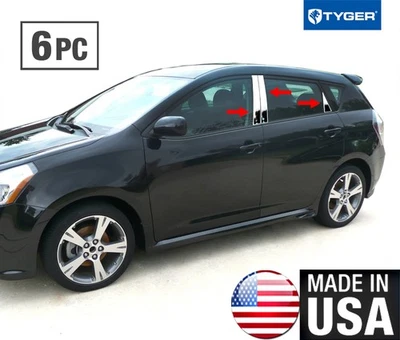 TYGER For 03-08 Toyota Matrix 6PC Stainless Steel Chrome Pillar Post Trim - Image 1 of 4