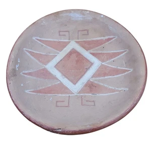 19th Century Authentic Pueblo Zuni Shallow Ceremonial Bowl Diamond Motif R1-#1 - Picture 1 of 6