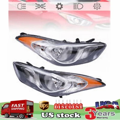 A Pair For 2011 2012 2013 Hyundai Elantra Sedan Headlights Left & Right Headlamp Foto 1 de 4