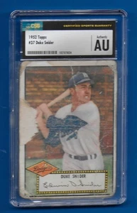 1952 Topps #37 Duke Snider Brooklyn Dodgers CSG auténtico - Imagen 1 de 2