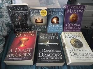 A Game of Thrones Series by George R.R. Martin Complete Set Books 1-7, Used - Picture 1 of 9