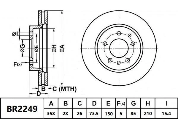 Bendix Ultimate Brake Rotor for Porsche Cayenne 92A 4.8L PETROL M48 2012 - 2014 - Image 1 of 1