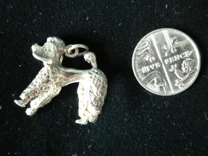 Vintage Sterling  Silver Charm Poodle Dog VGC - Picture 1 of 14